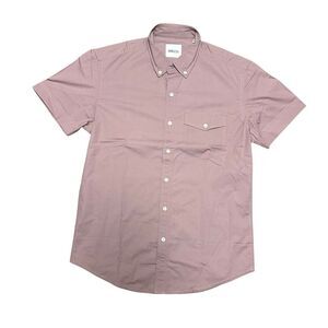 Batch Utility Oxford Shirt Workwear Short Sleeve Button Up Medium Mauve‎